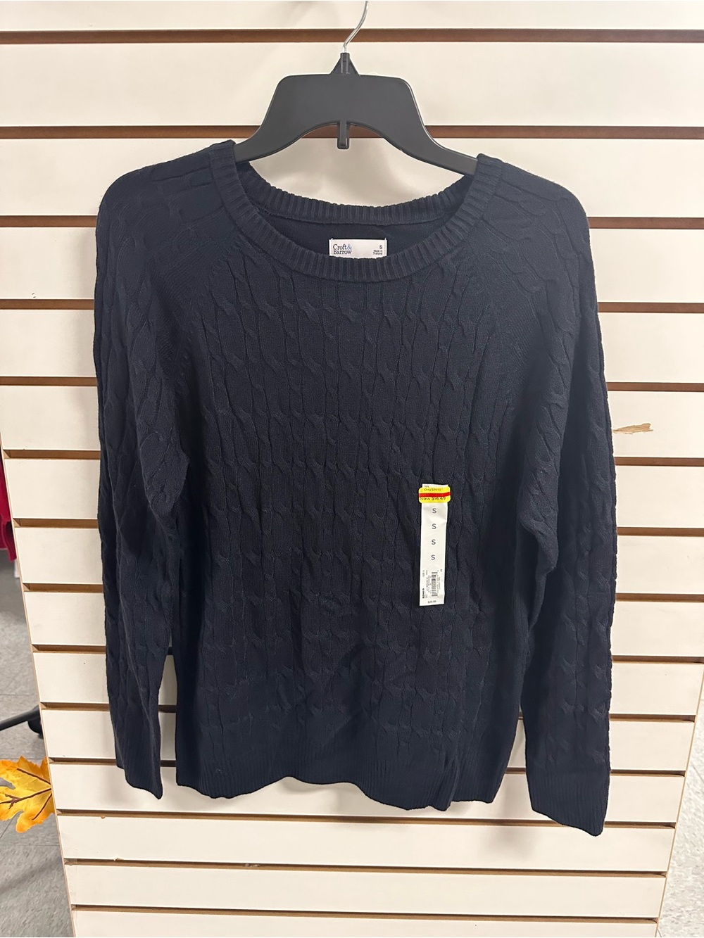 Croft & Barrow Navy Cable-Knit Crewneck Sweater